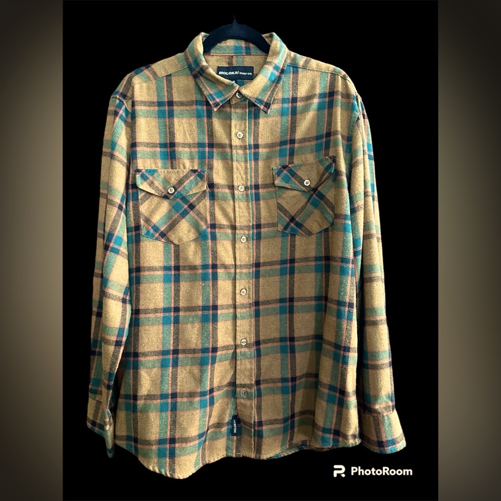 Molokai Surf Co Men's Plaid Flannel Shirt Size M